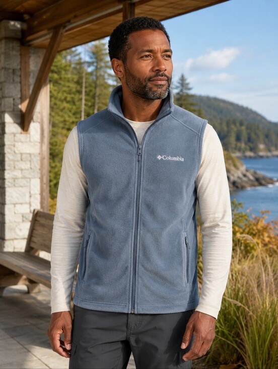 Columbia Other - Columbia Steens Mountain Fleece Vest Dark Mountain Blue Men's Small